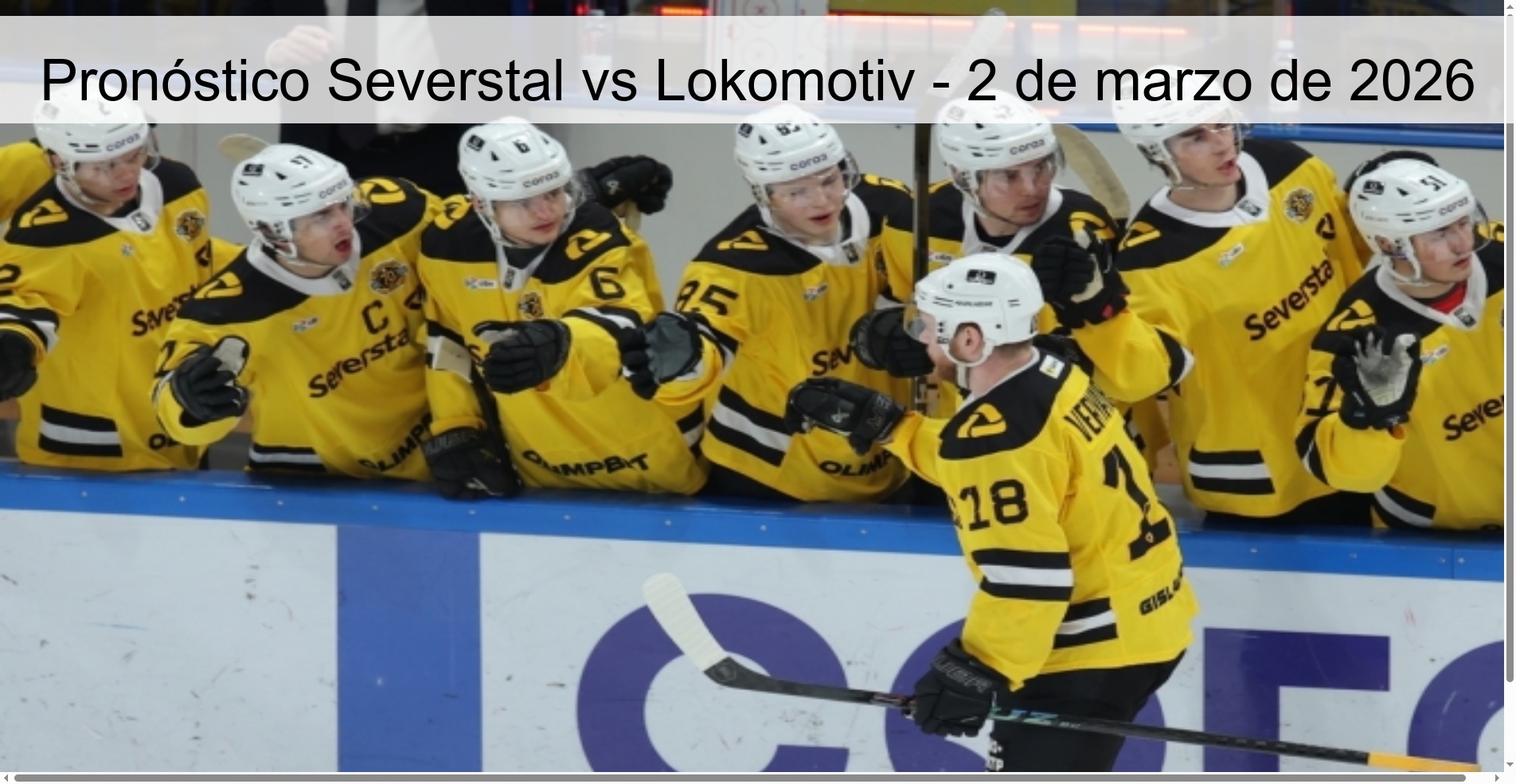 Pronóstico Severstal vs Lokomotiv – 2 de marzo de 2026