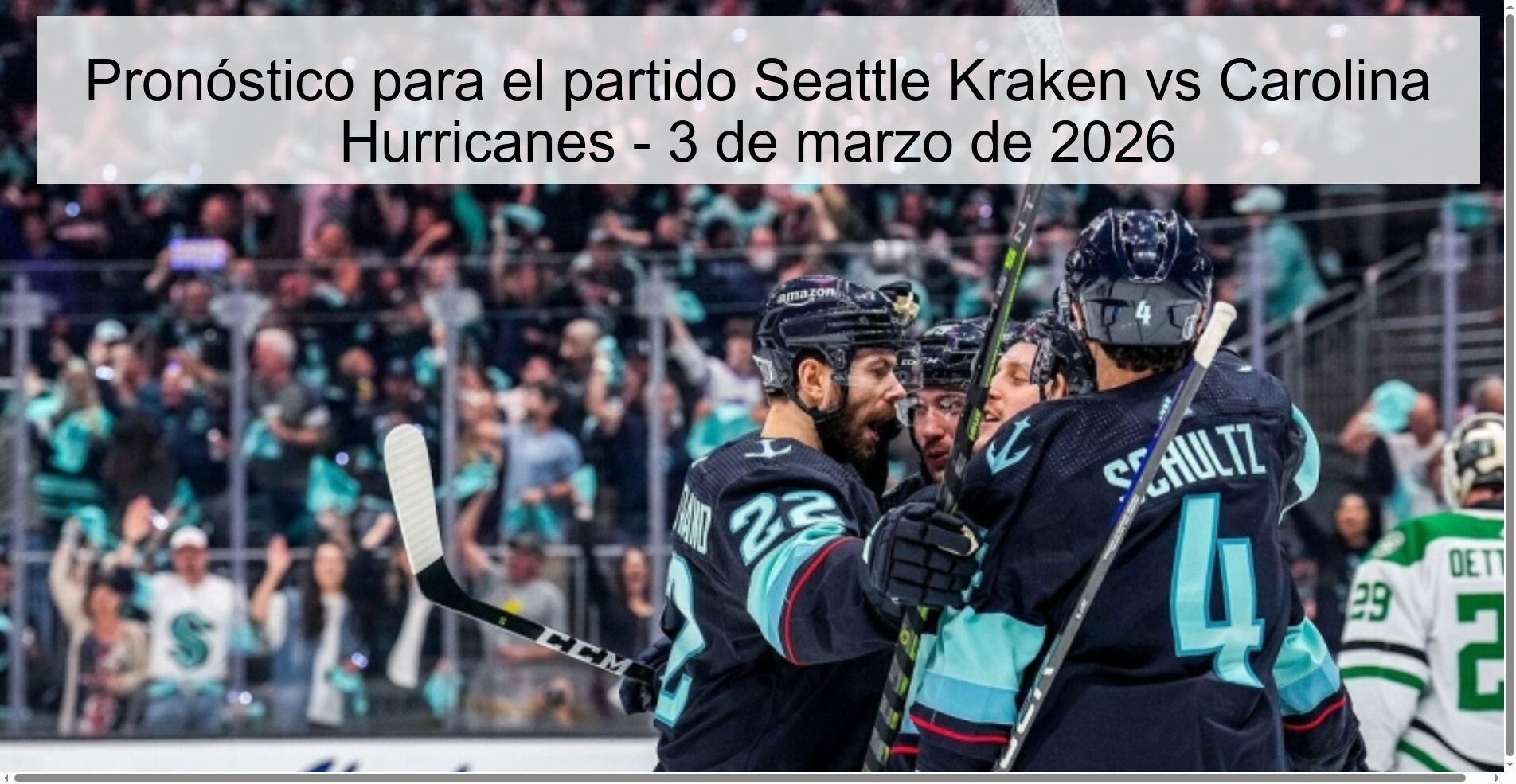 Pronóstico para el partido Seattle Kraken vs Carolina Hurricanes – 3 de marzo de 2026