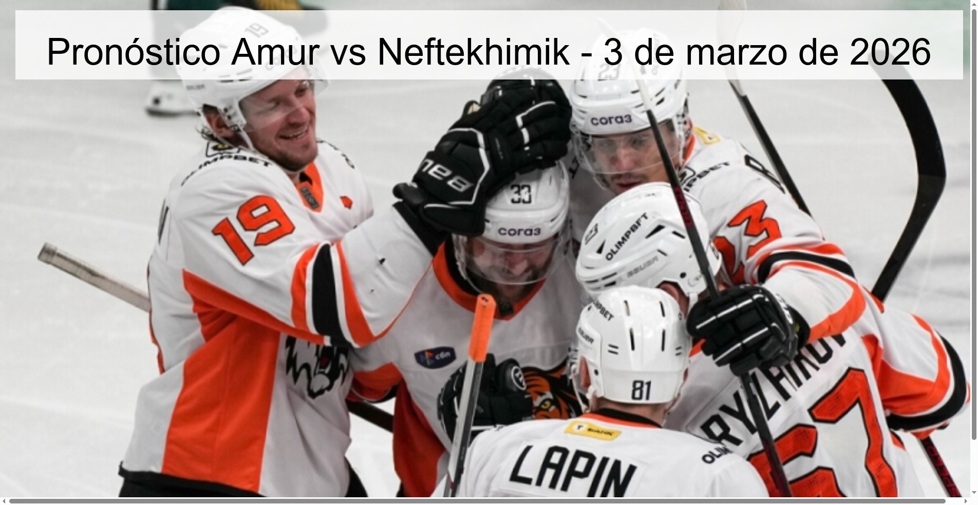 Pronóstico Amur vs Neftekhimik – 3 de marzo de 2026