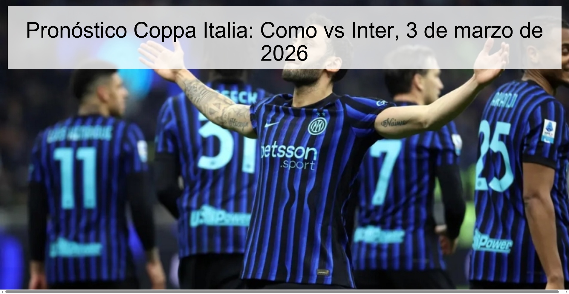 Pronóstico Coppa Italia: Como vs Inter, 3 de marzo de 2026