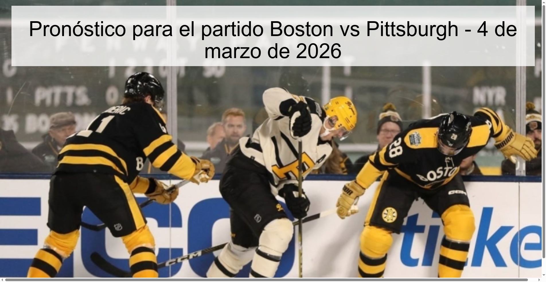 Pronóstico para el partido Boston vs Pittsburgh – 4 de marzo de 2026