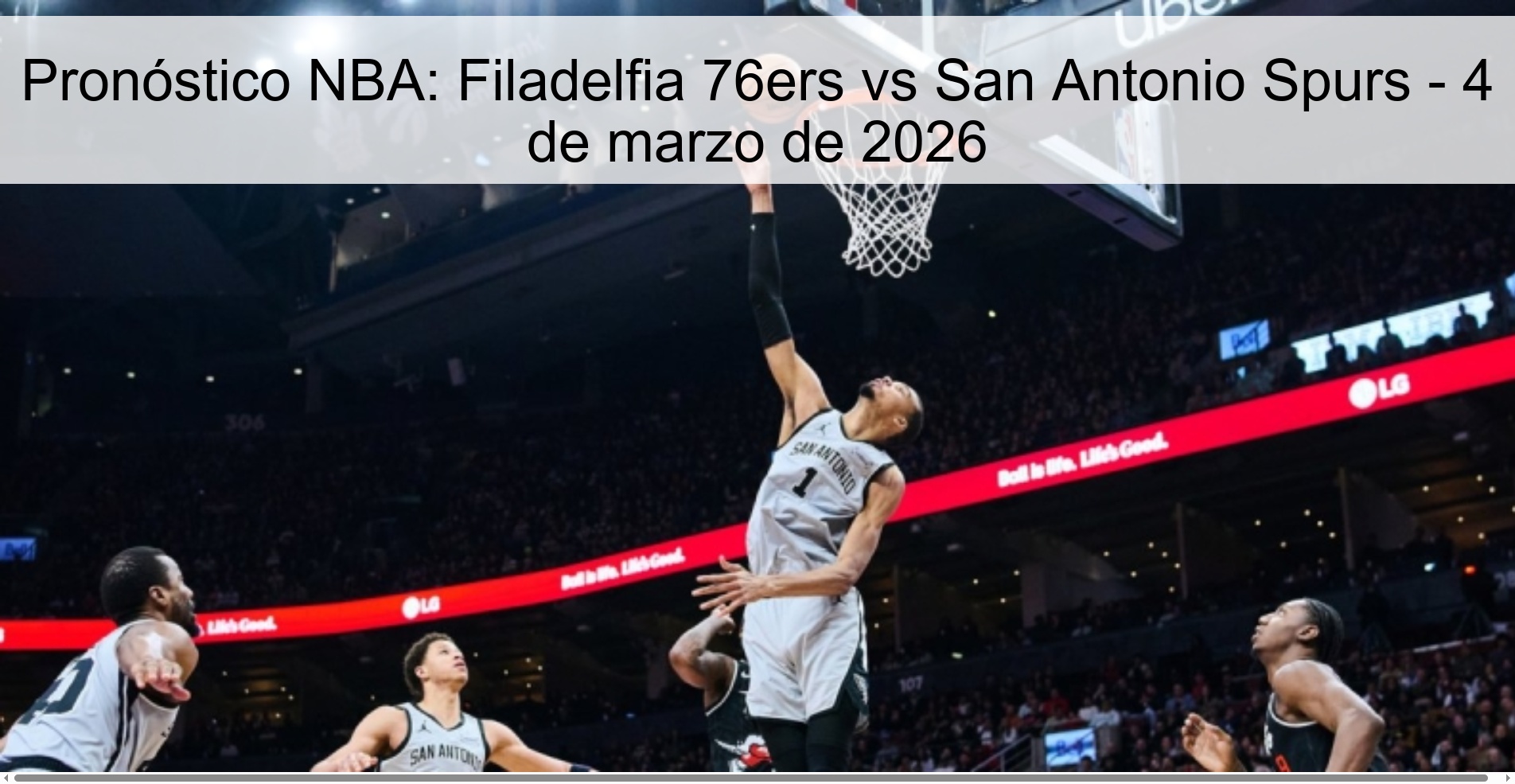 Pronóstico NBA: Filadelfia 76ers vs San Antonio Spurs – 4 de marzo de 2026