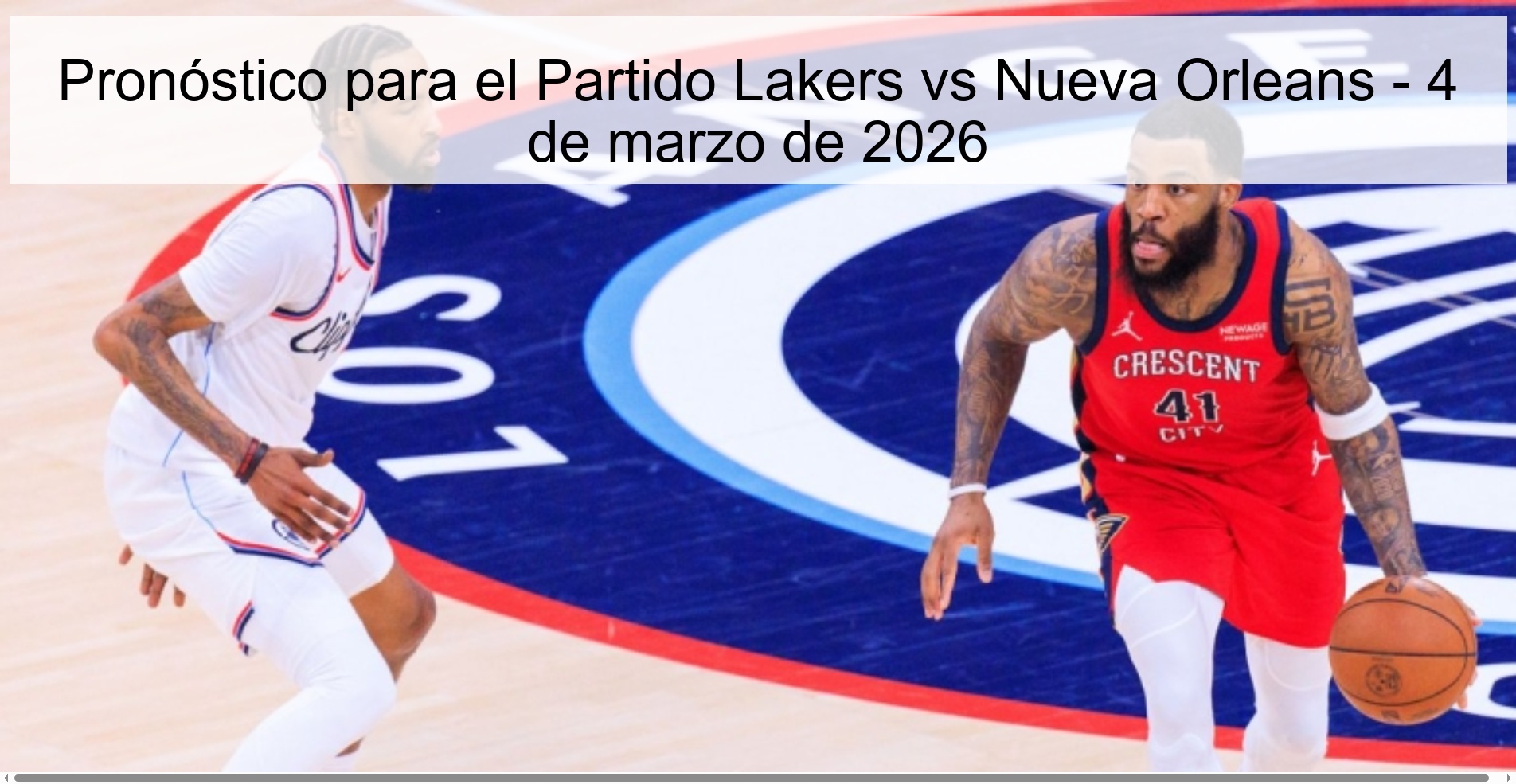 Pronóstico para el Partido Lakers vs Nueva Orleans – 4 de marzo de 2026