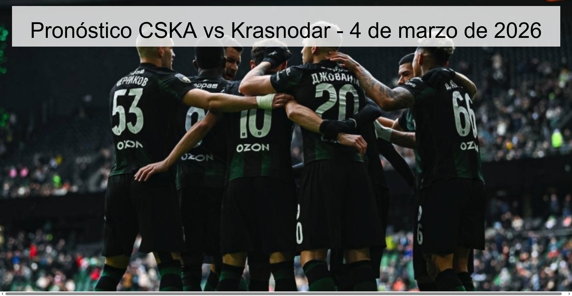 Pronóstico CSKA vs Krasnodar – 4 de marzo de 2026