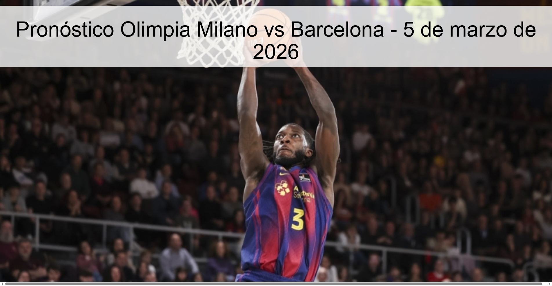 Pronóstico Olimpia Milano vs Barcelona – 5 de marzo de 2026
