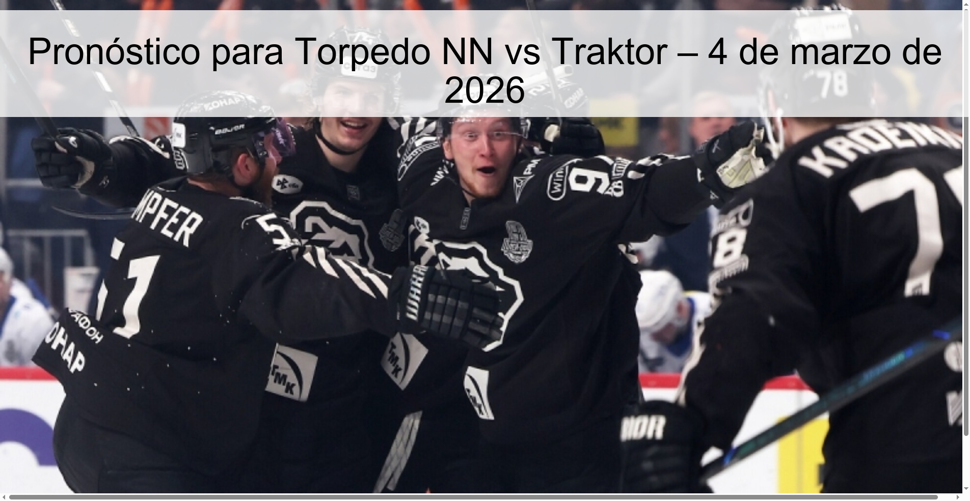 Pronóstico para Torpedo NN vs Traktor – 4 de marzo de 2026