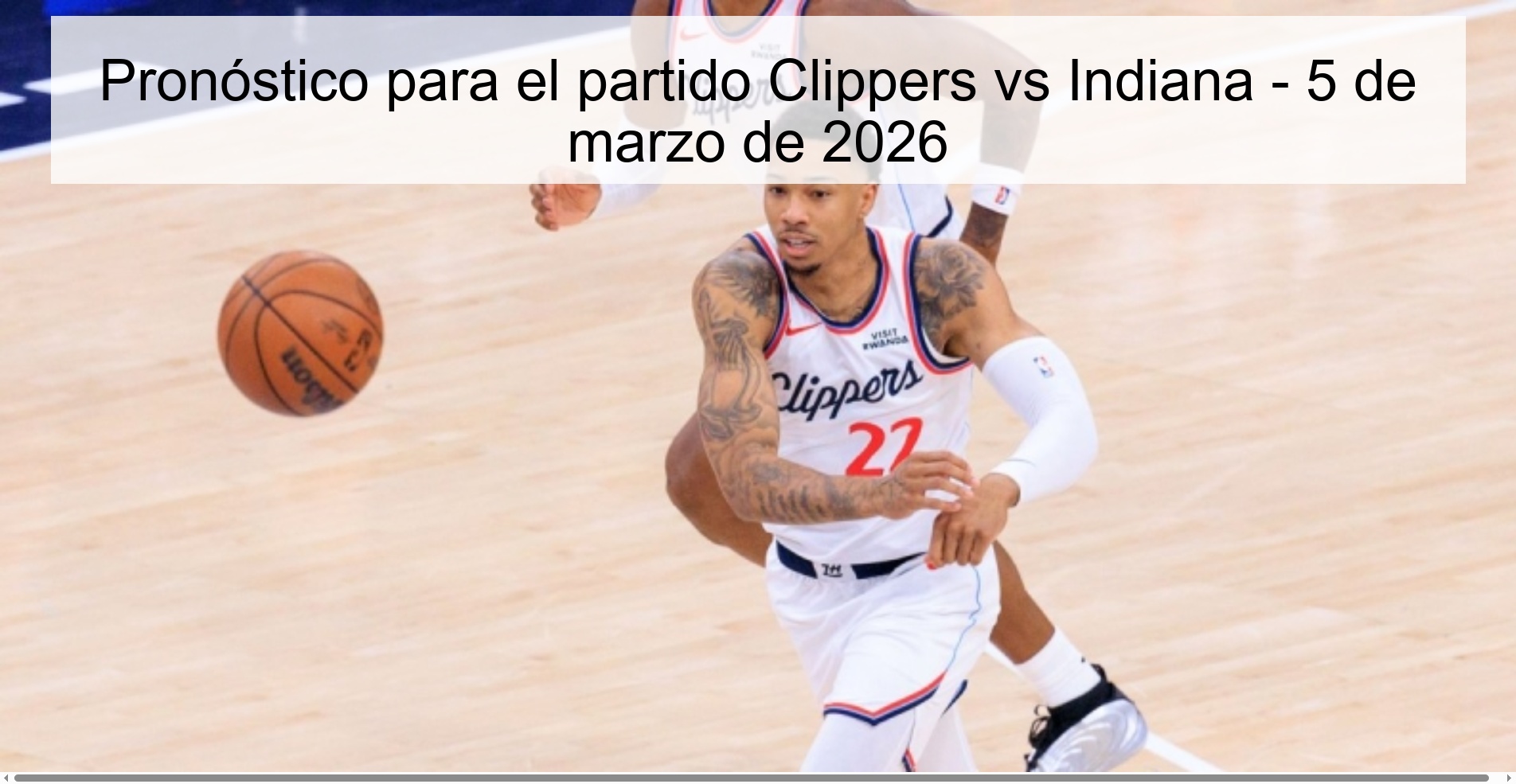 Pronóstico para el partido Clippers vs Indiana – 5 de marzo de 2026