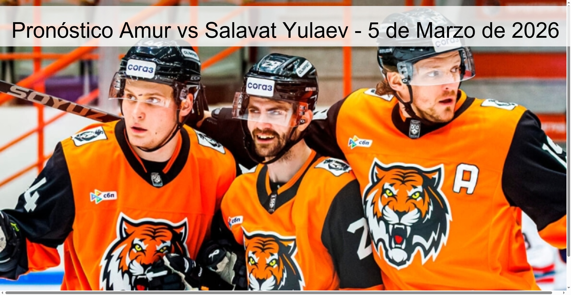Pronóstico Amur vs Salavat Yulaev – 5 de Marzo de 2026
