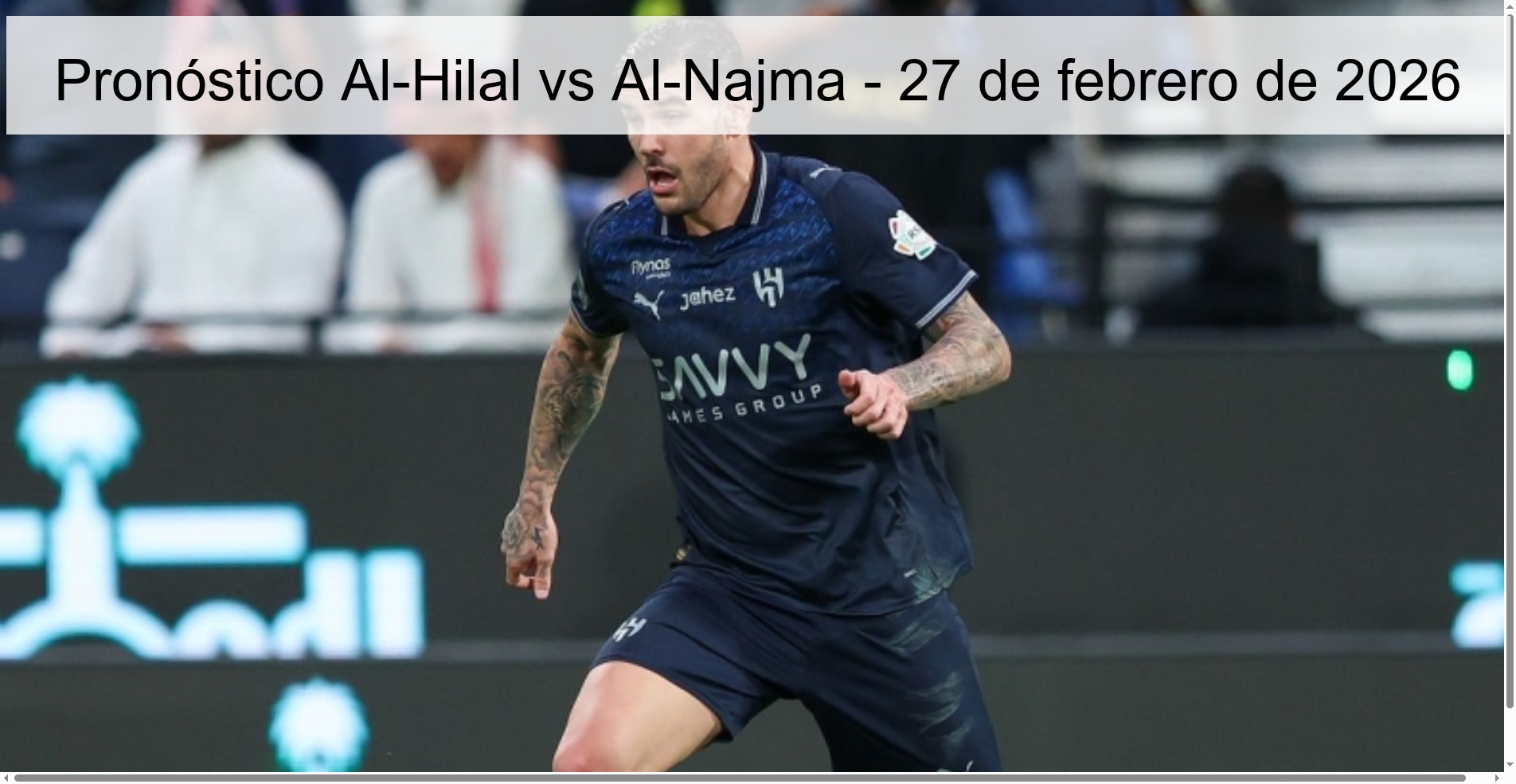 Pronóstico Al-Hilal vs Al-Najma – 27 de febrero de 2026
