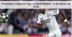 Pronóstico Celta de Vigo vs Real Madrid 