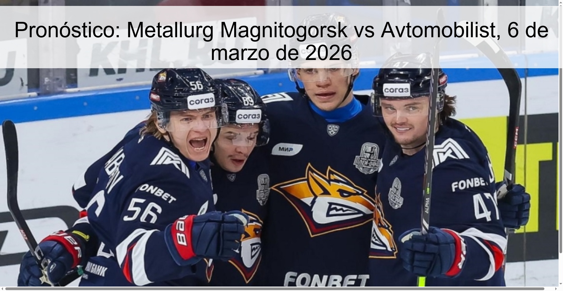 Pronóstico: Metallurg Magnitogorsk vs Avtomobilist, 6 de marzo de 2026