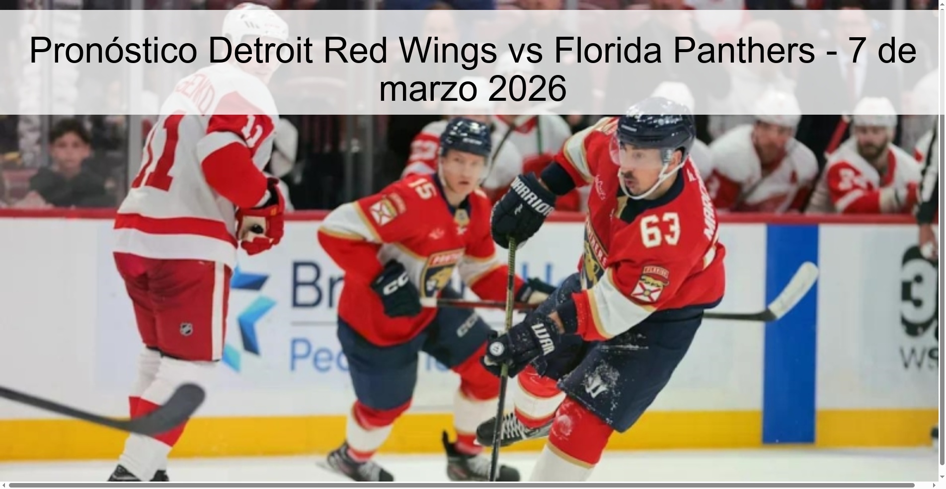 Pronóstico Detroit Red Wings vs Florida Panthers – 7 de marzo 2026
