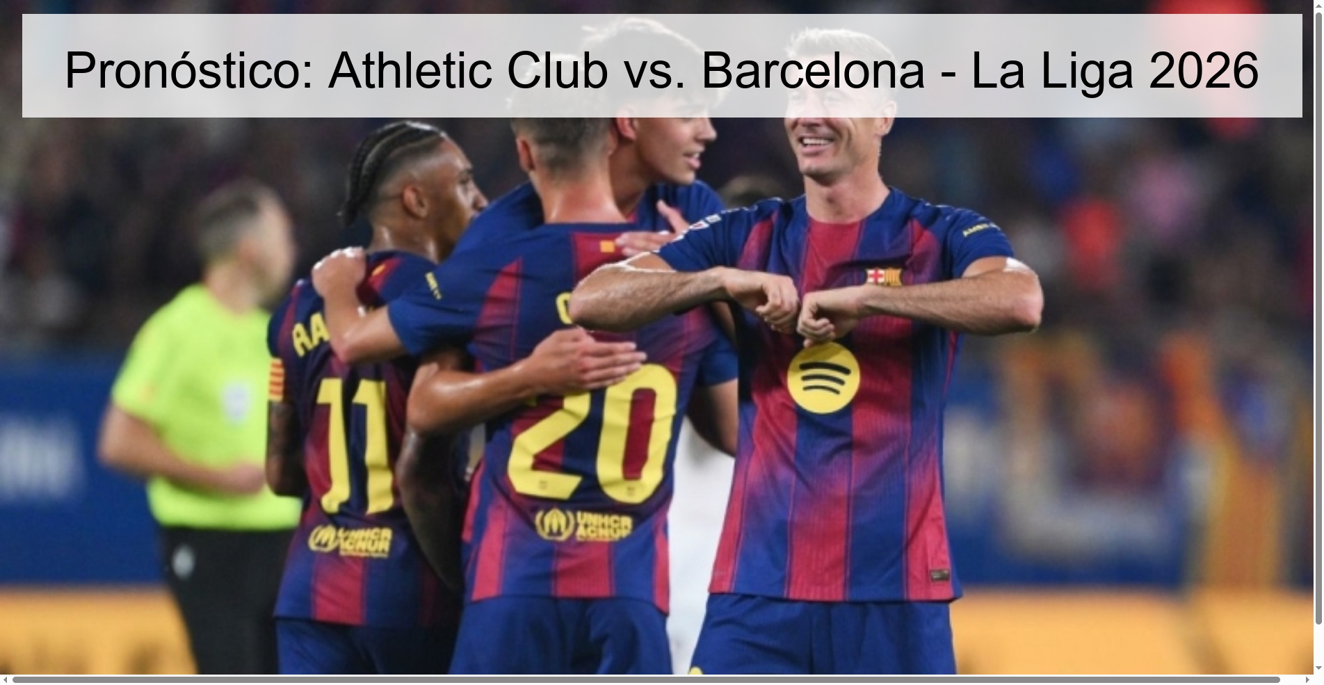 Pronóstico: Athletic Club vs. Barcelona – La Liga 2026