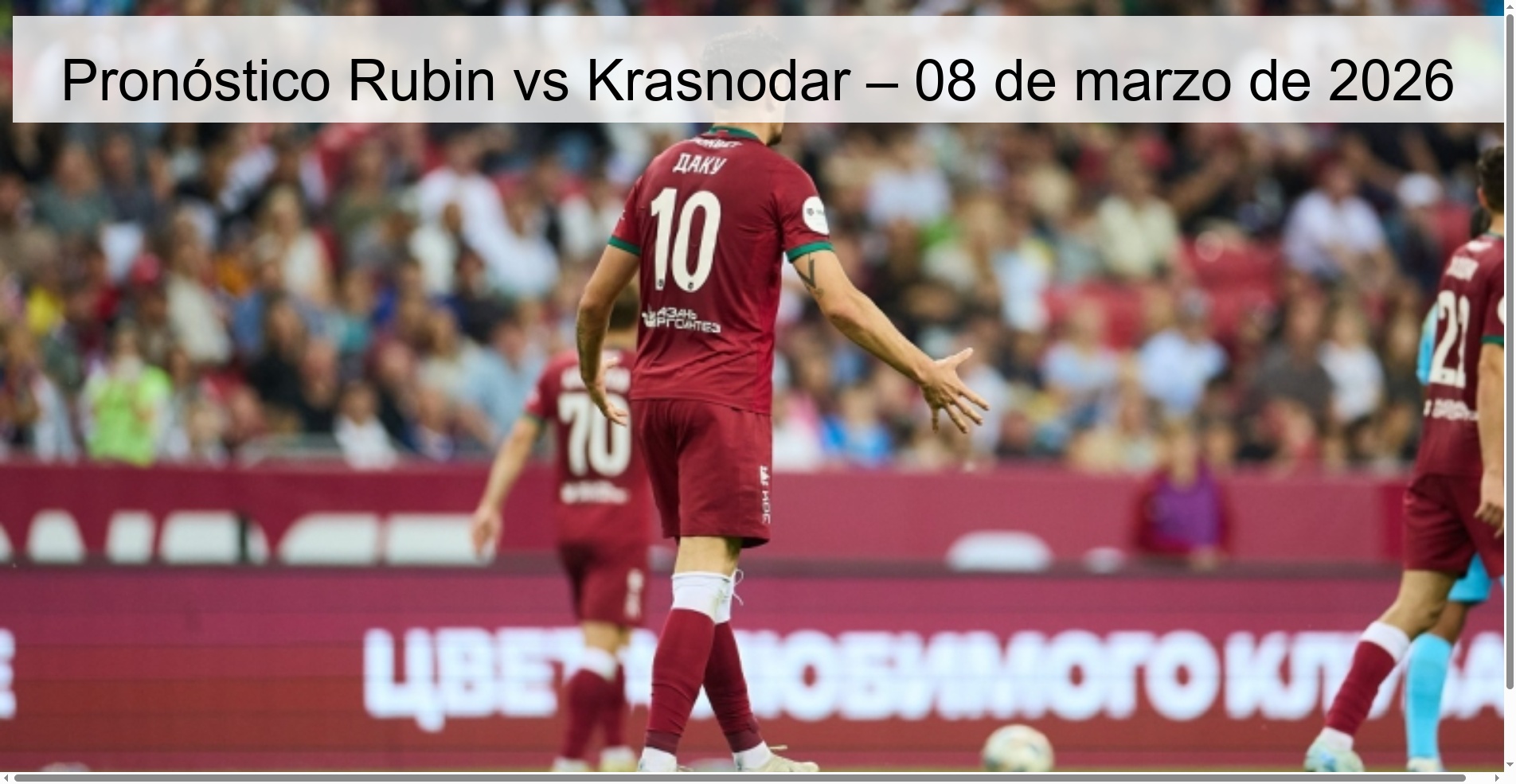 Pronóstico Rubin vs Krasnodar – 08 de marzo de 2026