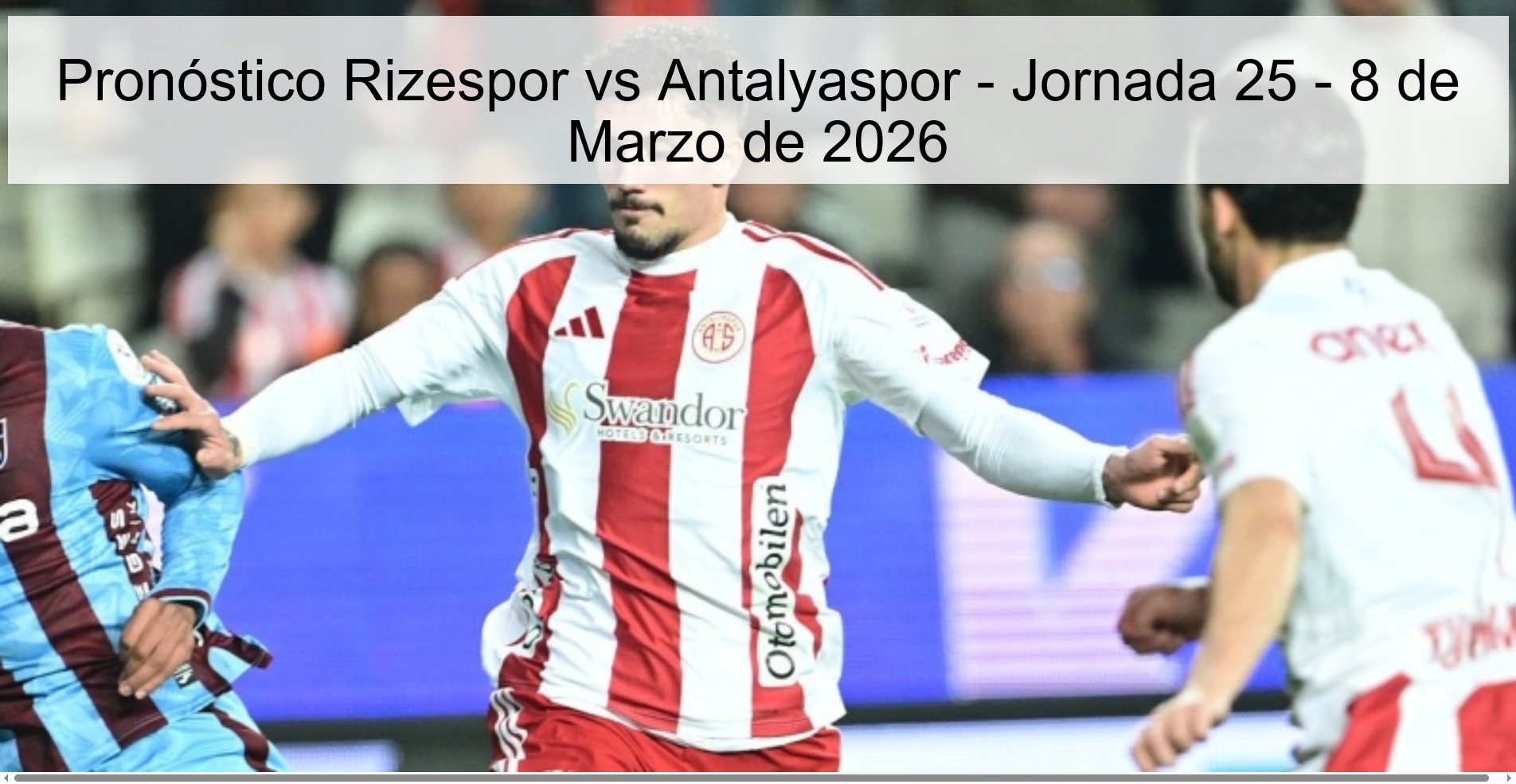 Pronóstico Rizespor vs Antalyaspor – Jornada 25 – 8 de Marzo de 2026