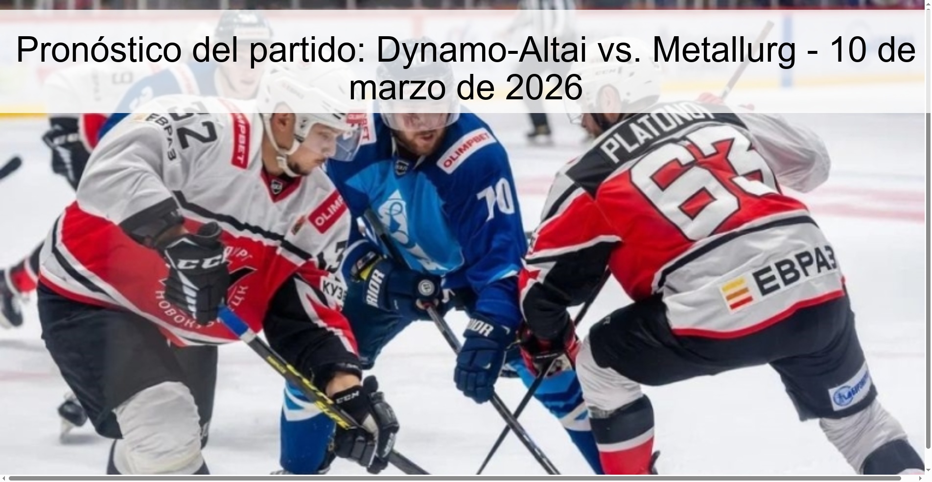 Pronóstico del partido: Dynamo-Altai vs. Metallurg – 10 de marzo de 2026