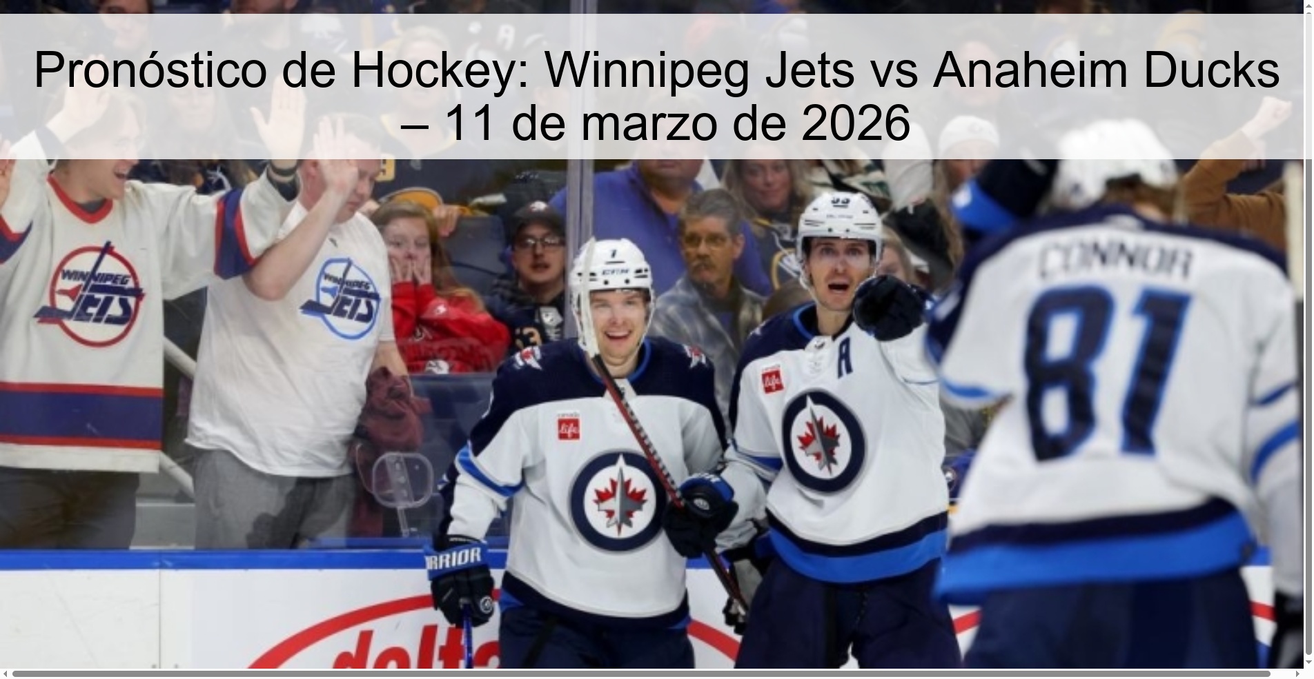 Pronóstico de Hockey: Winnipeg Jets vs Anaheim Ducks – 11 de marzo de 2026