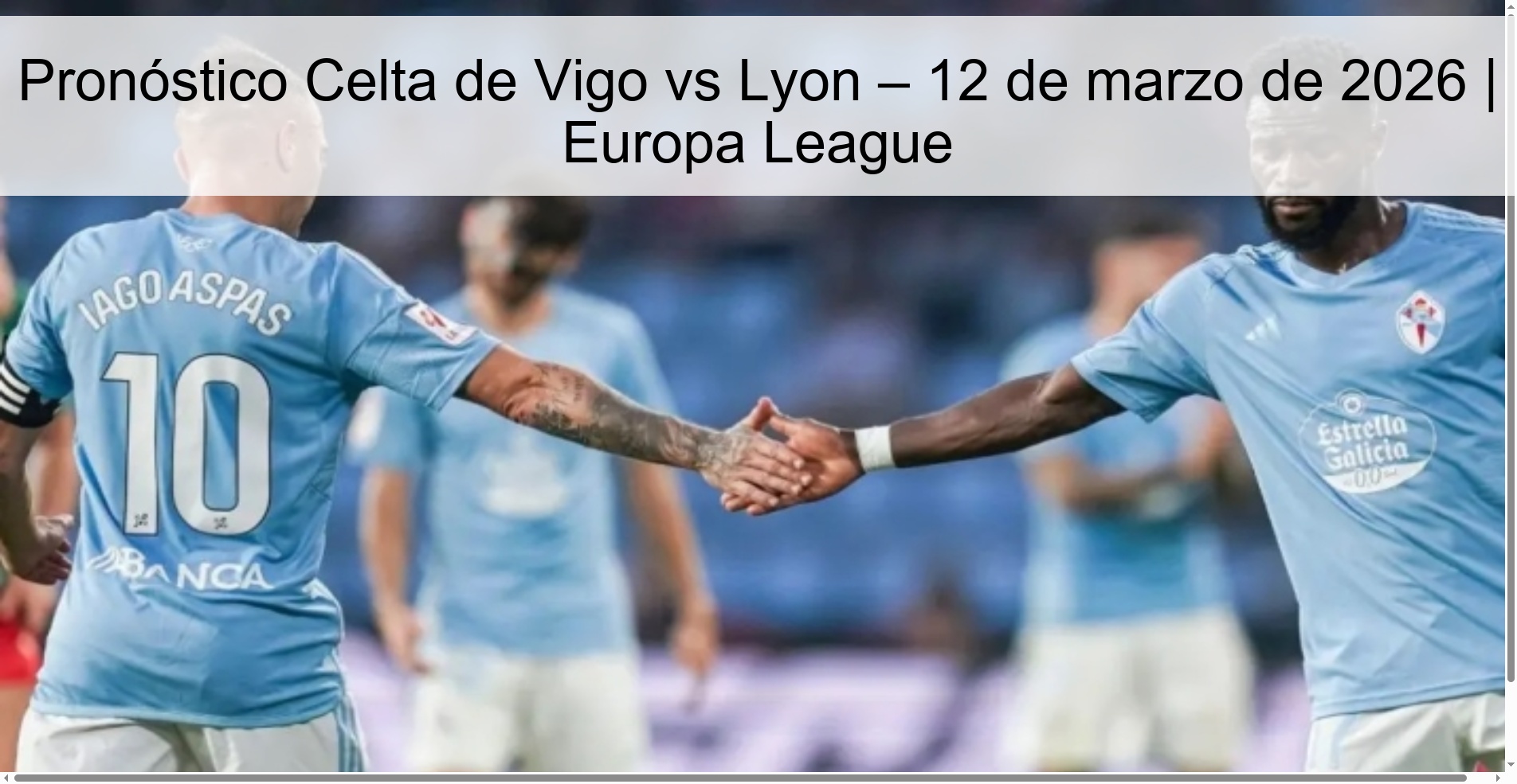 Pronóstico Celta de Vigo vs Lyon – 12 de marzo de 2026 | Europa League