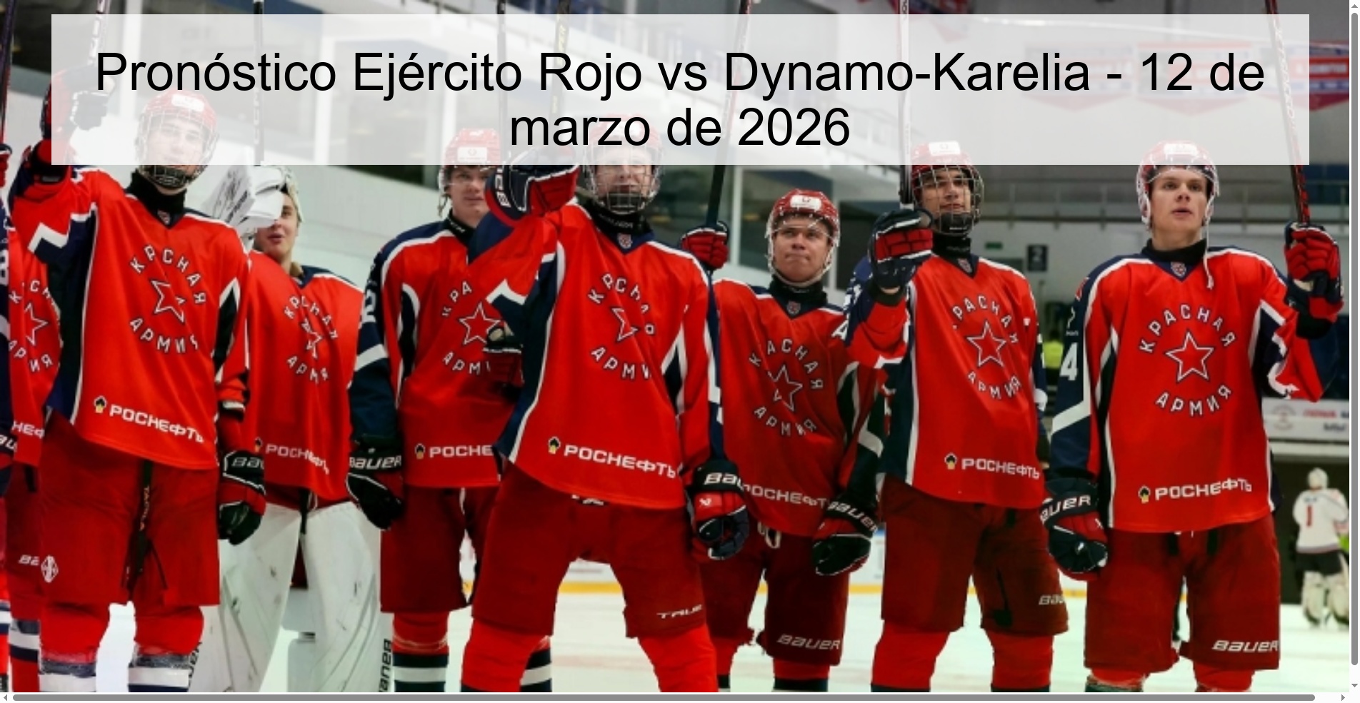Pronóstico Ejército Rojo vs Dynamo-Karelia – 12 de marzo de 2026