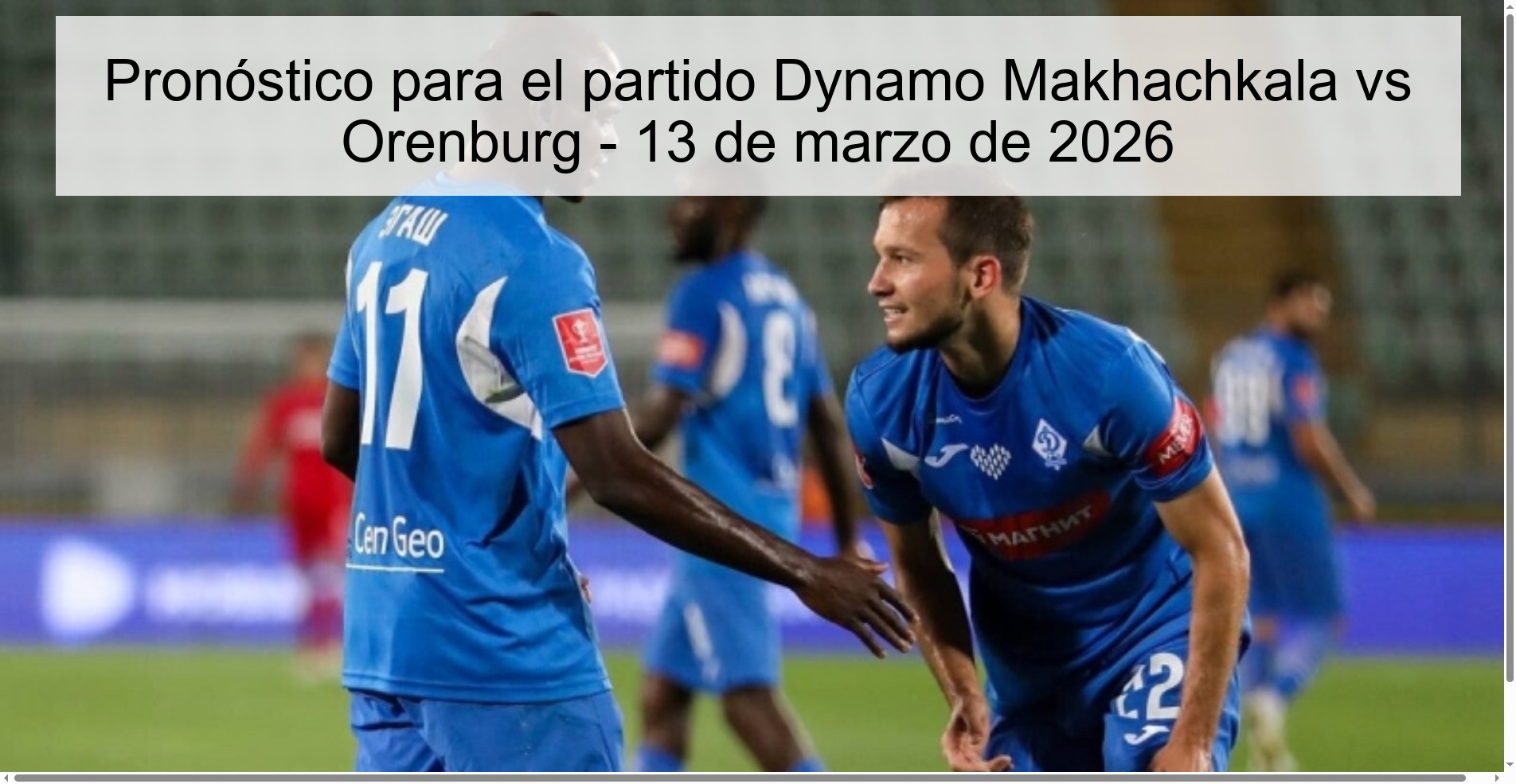 Pronóstico para el partido Dynamo Makhachkala vs Orenburg – 13 de marzo de 2026