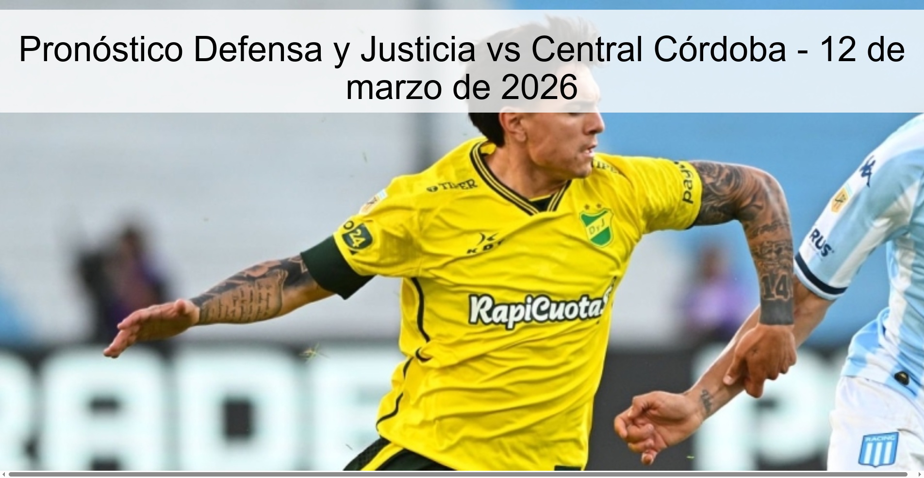 Pronóstico Defensa y Justicia vs Central Córdoba – 12 de marzo de 2026
