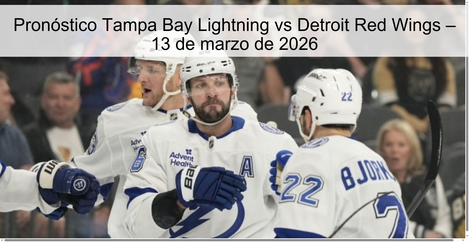 Pronóstico Tampa Bay Lightning vs Detroit Red Wings – 13 de marzo de 2026