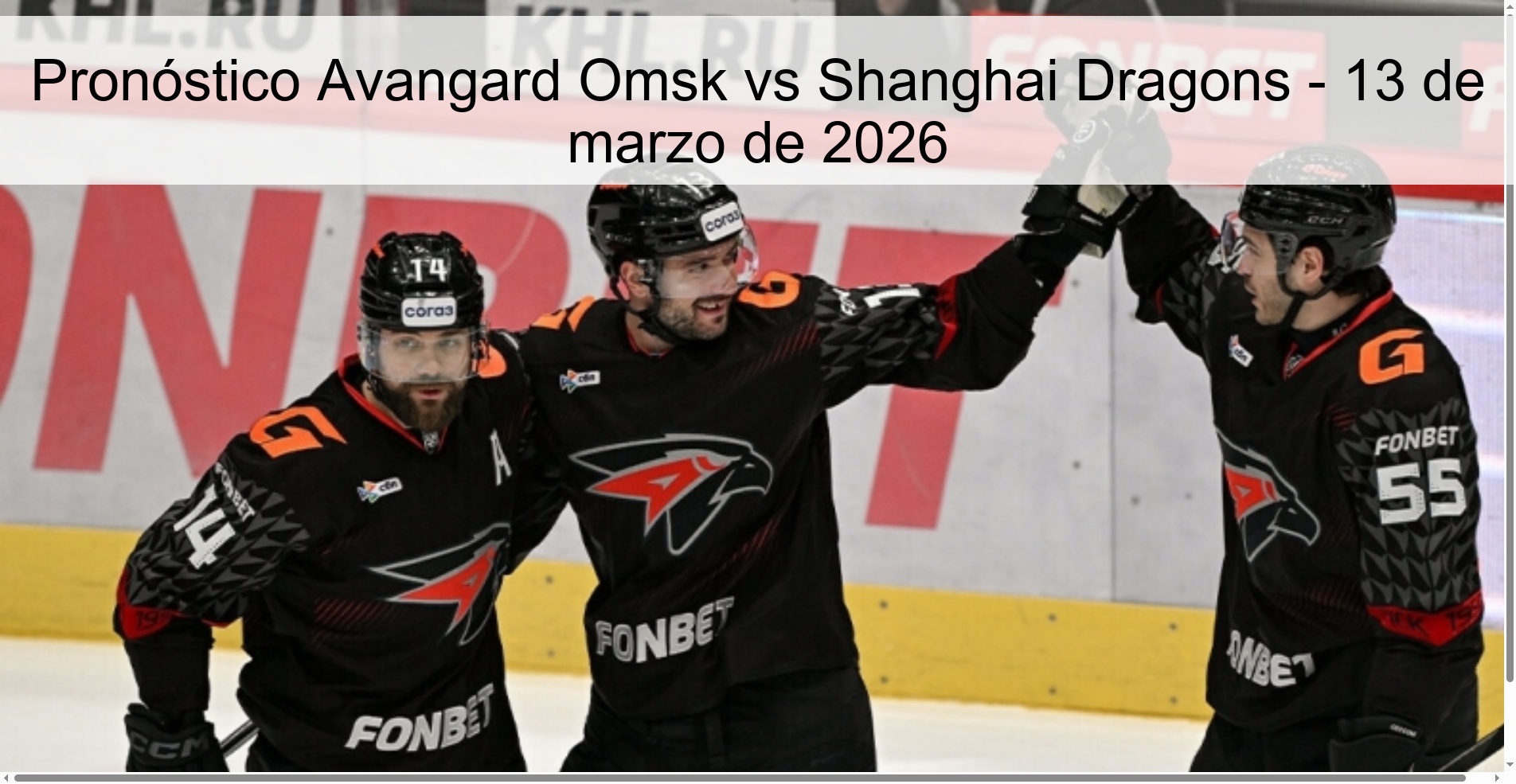 Pronóstico Avangard Omsk vs Shanghai Dragons – 13 de marzo de 2026