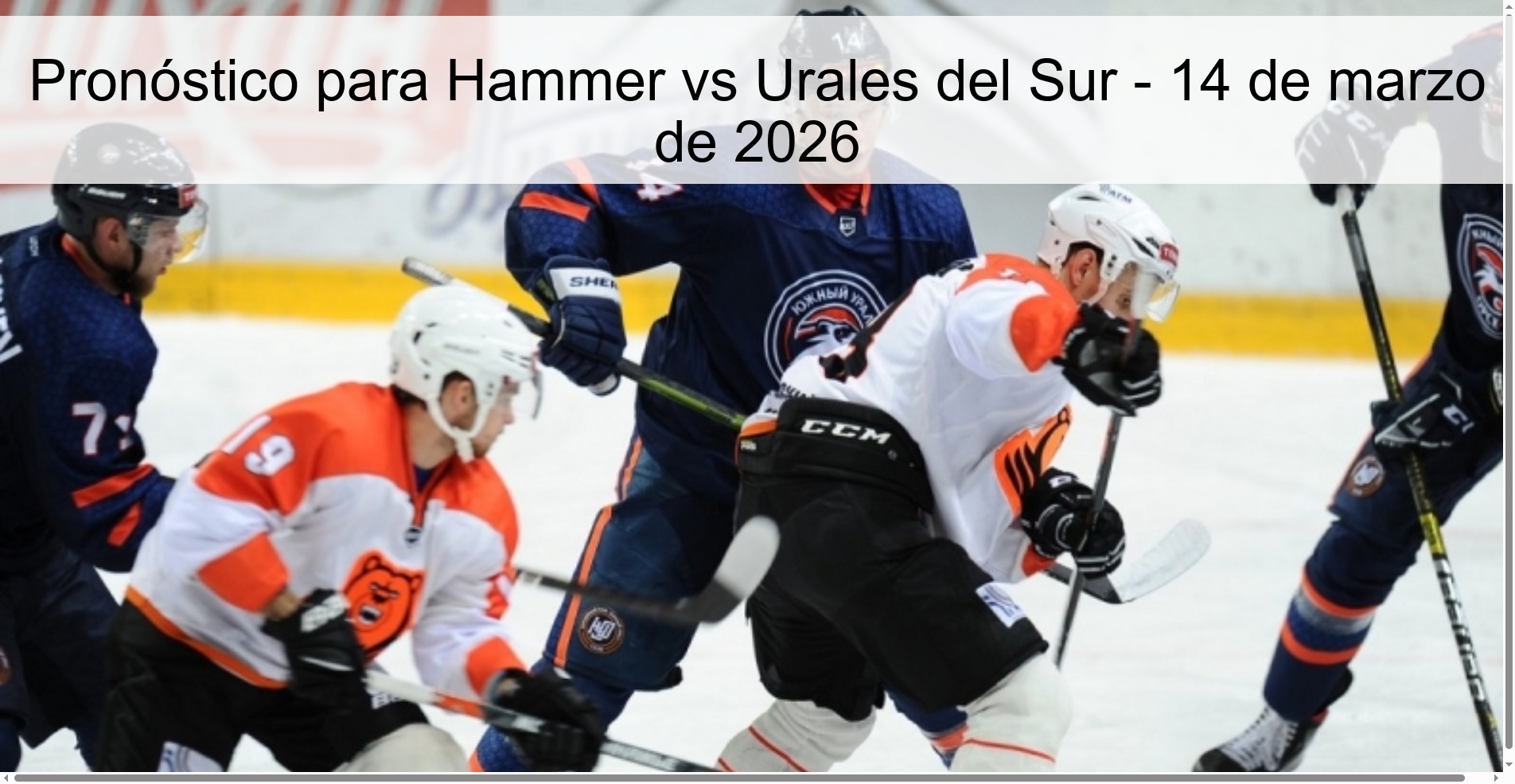 Pronóstico para Hammer vs Urales del Sur – 14 de marzo de 2026