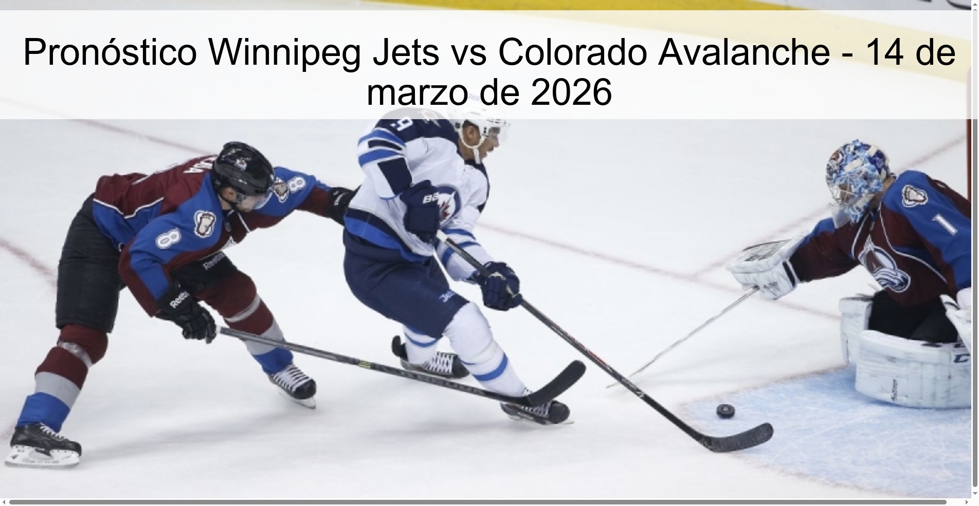 Pronóstico Winnipeg Jets vs Colorado Avalanche – 14 de marzo de 2026