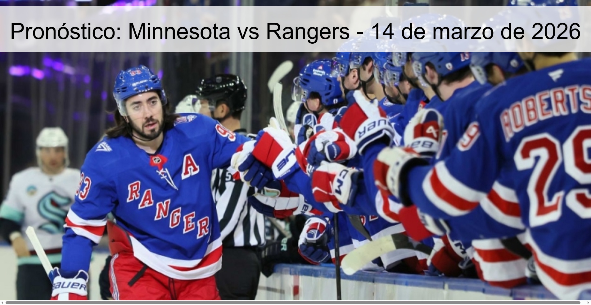 Pronóstico: Minnesota vs Rangers – 14 de marzo de 2026