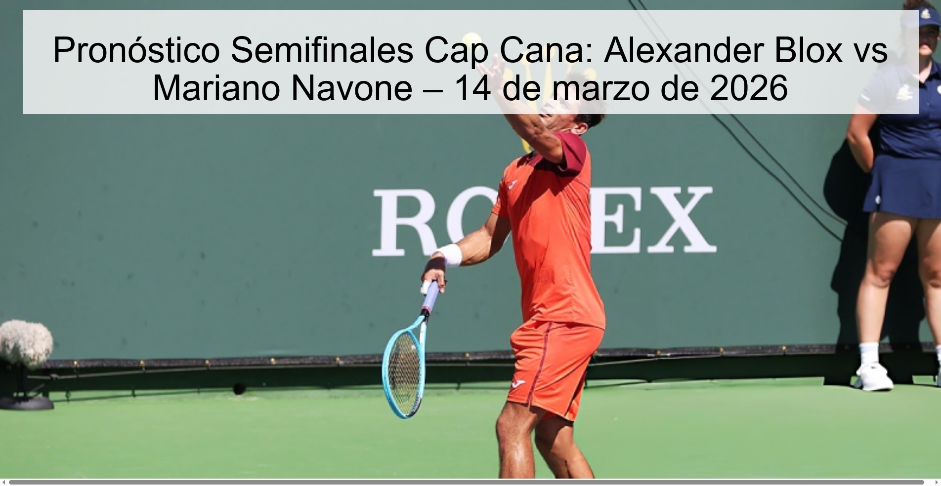 Pronóstico Semifinales Cap Cana: Alexander Blox vs Mariano Navone – 14 de marzo de 2026