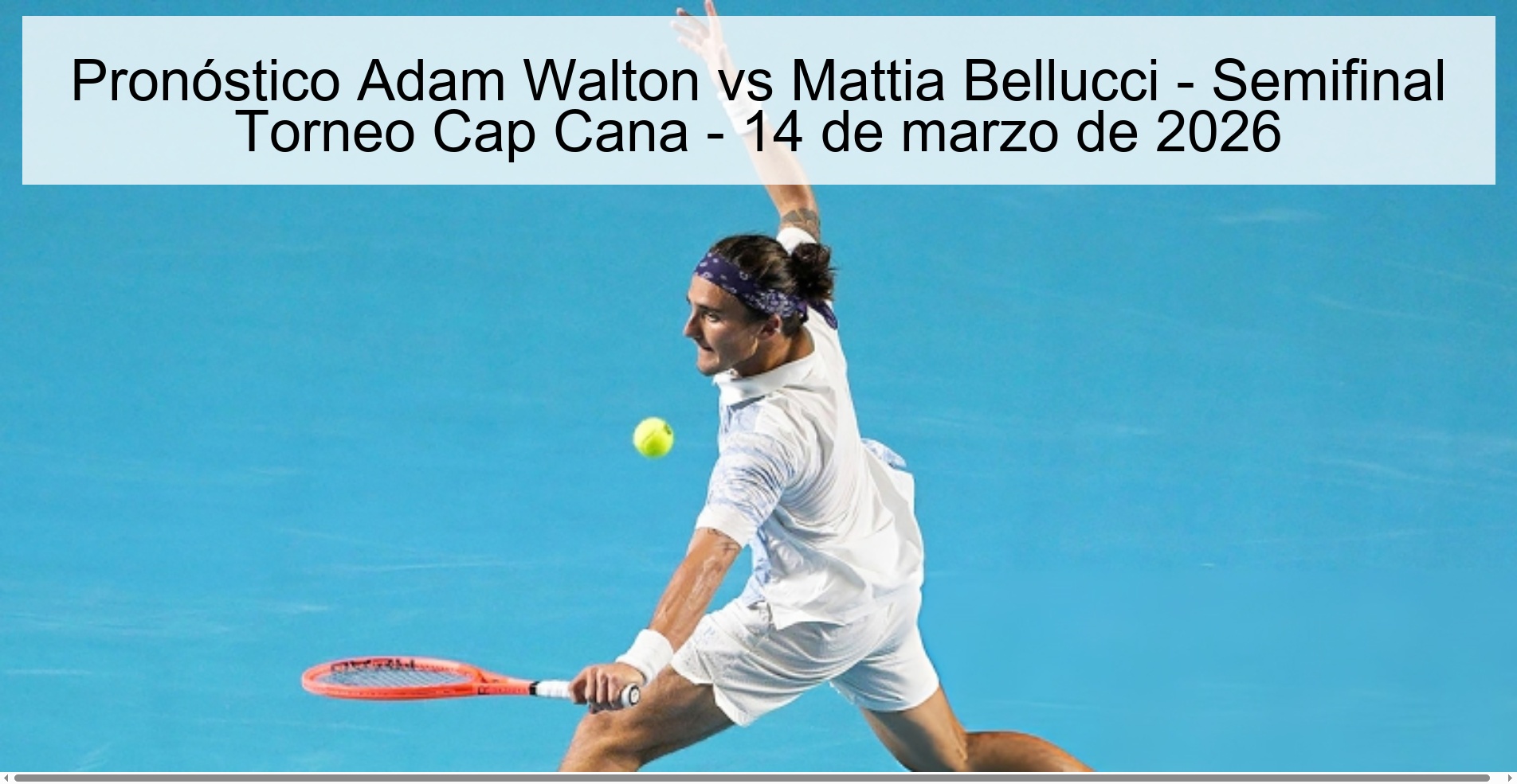 Pronóstico Adam Walton vs Mattia Bellucci – Semifinal Torneo Cap Cana – 14 de marzo de 2026