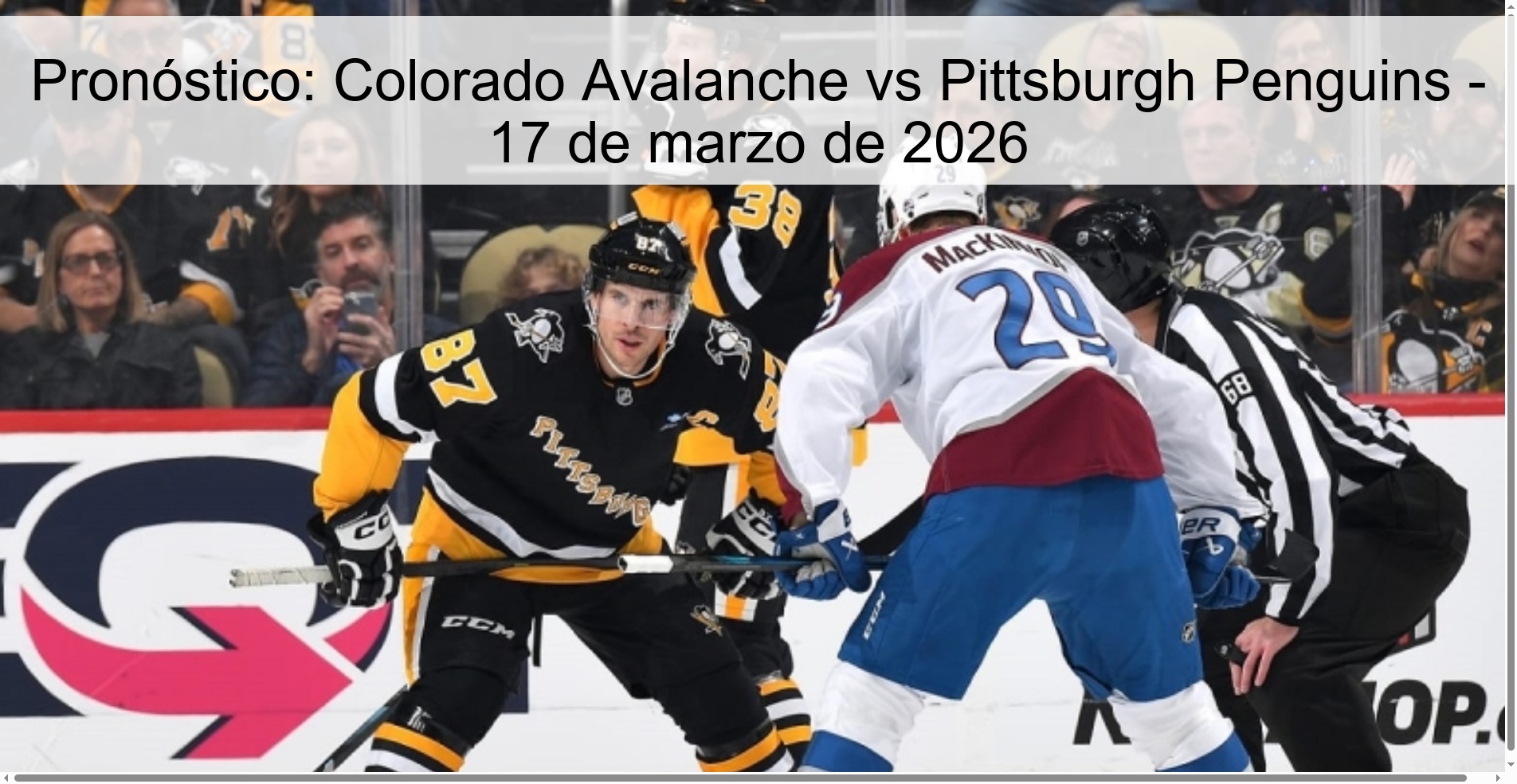 Pronóstico: Colorado Avalanche vs Pittsburgh Penguins – 17 de marzo de 2026