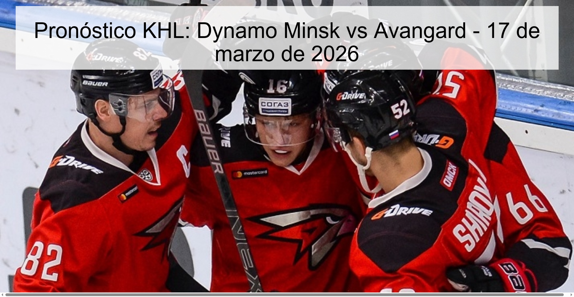 Pronóstico KHL: Dynamo Minsk vs Avangard – 17 de marzo de 2026