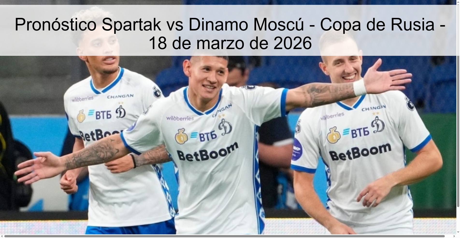 Pronóstico Spartak vs Dinamo Moscú – Copa de Rusia – 18 de marzo de 2026