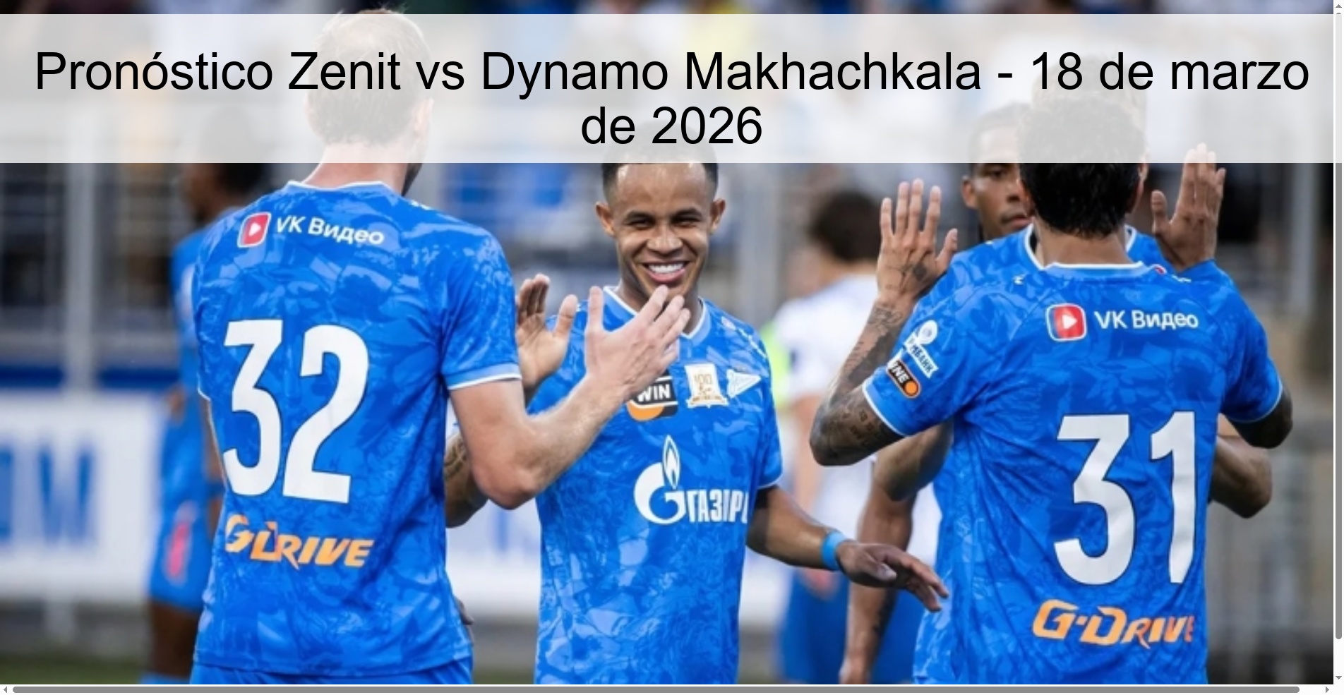 Pronóstico Zenit vs Dynamo Makhachkala – 18 de marzo de 2026