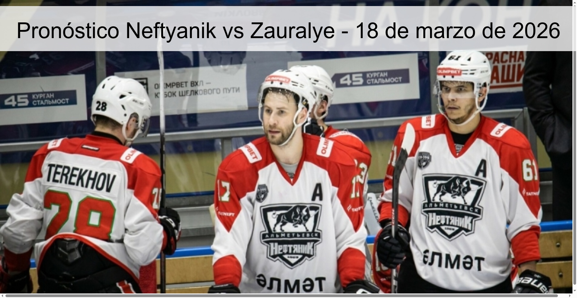 Pronóstico Neftyanik vs Zauralye – 18 de marzo de 2026