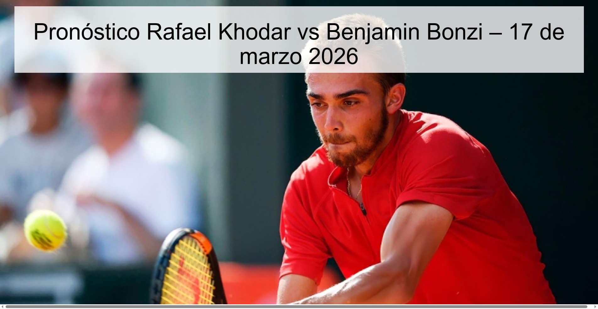 Pronóstico Rafael Khodar vs Benjamin Bonzi – 17 de marzo 2026