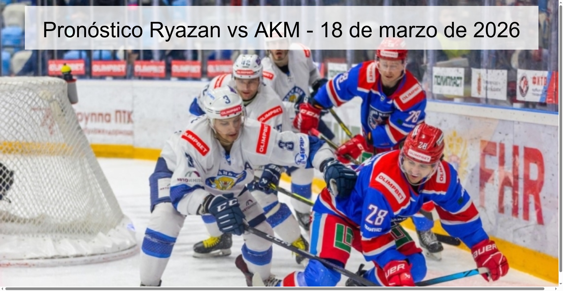 Pronóstico Ryazan vs AKM – 18 de marzo de 2026
