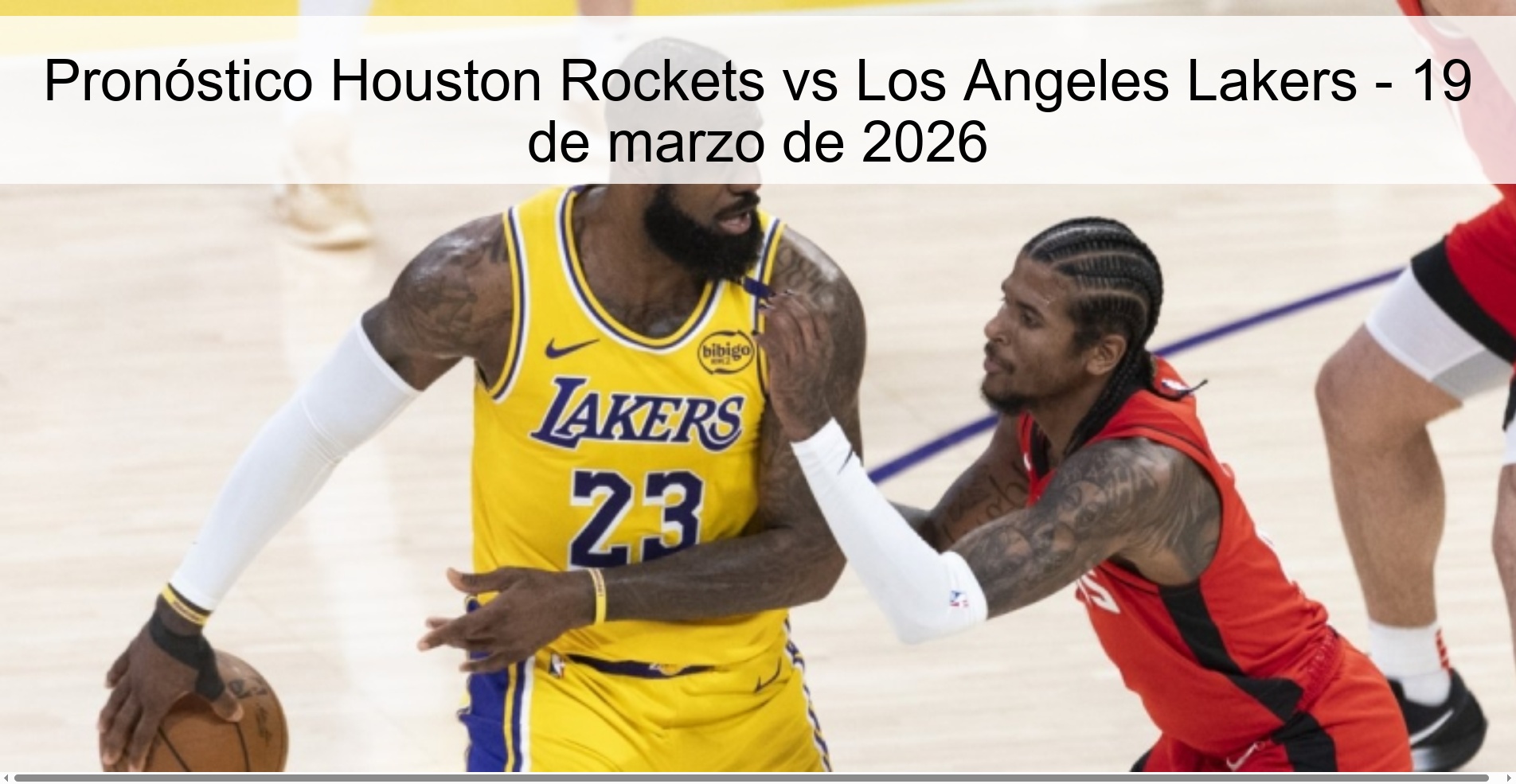 Pronóstico Houston Rockets vs Los Angeles Lakers – 19 de marzo de 2026