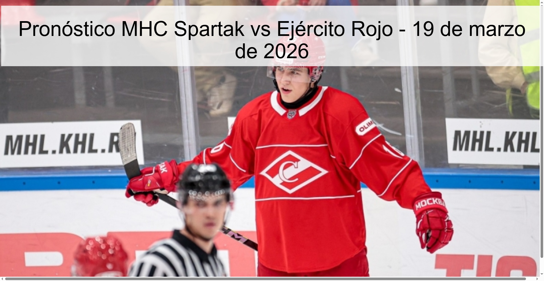 Pronóstico MHC Spartak vs Ejército Rojo – 19 de marzo de 2026