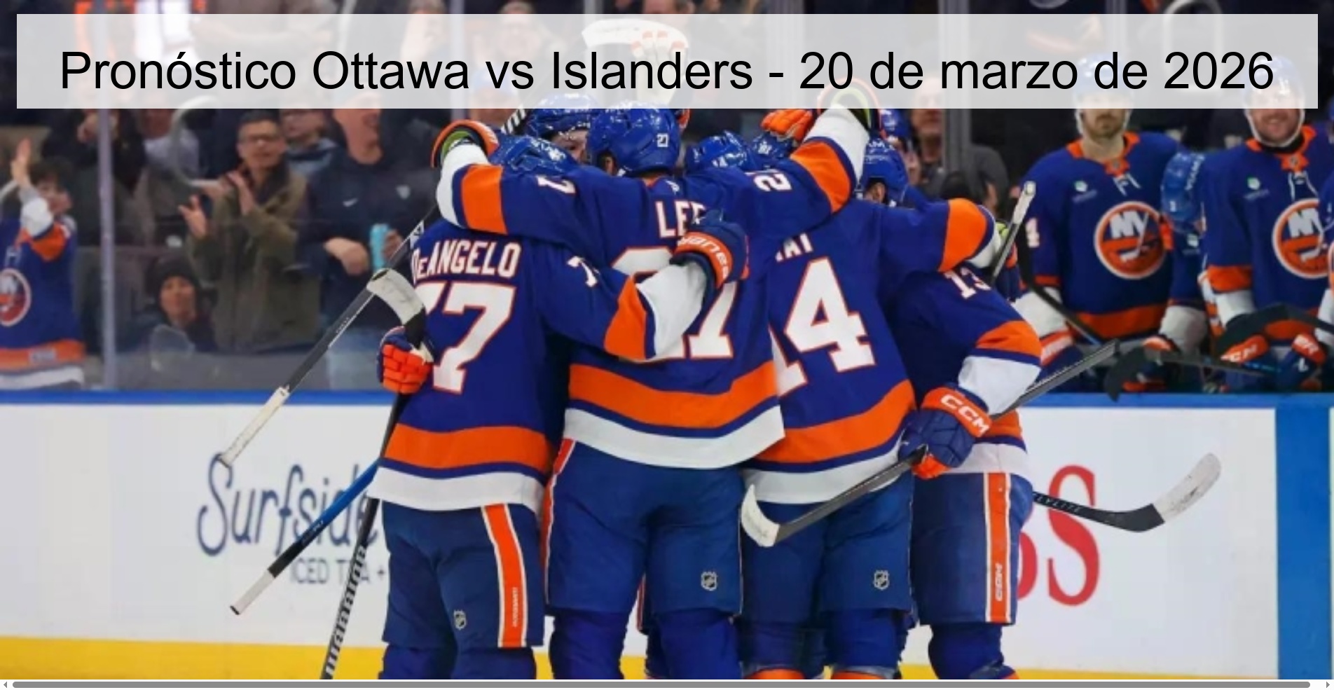Pronóstico Ottawa vs Islanders – 20 de marzo de 2026
