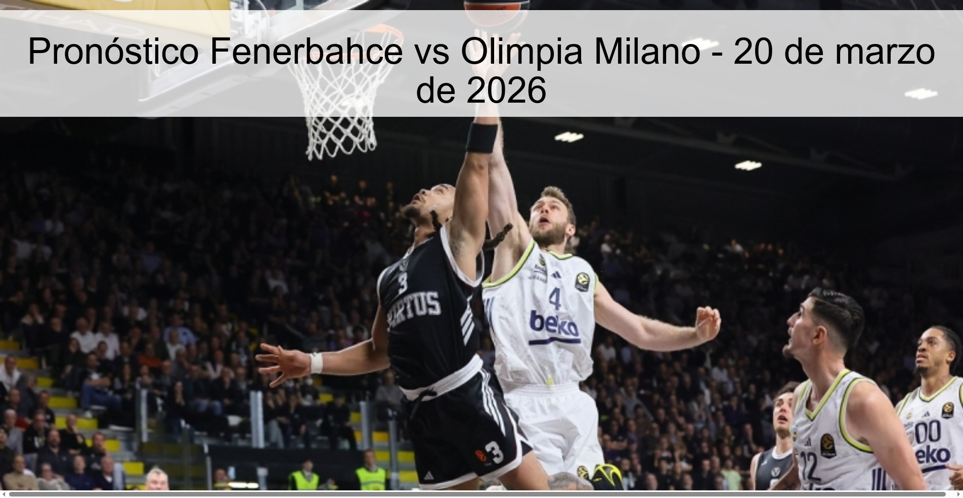 Pronóstico Fenerbahce vs Olimpia Milano – 20 de marzo de 2026