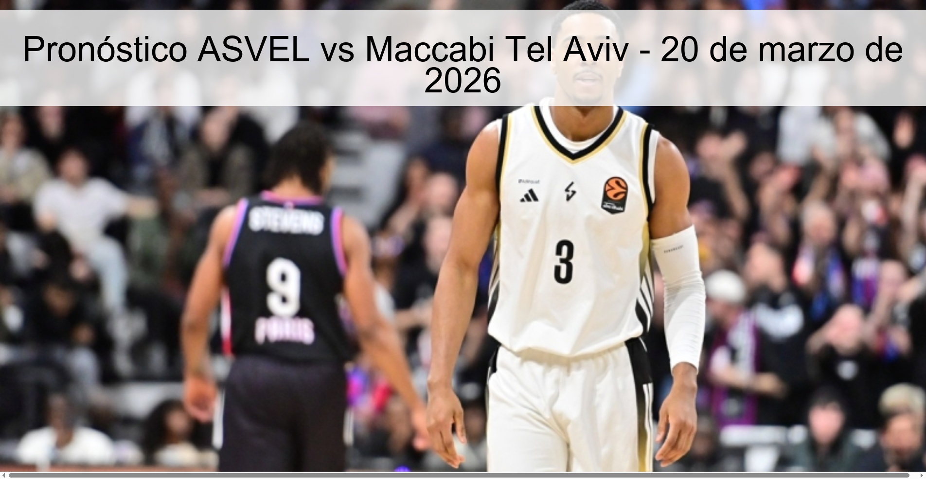 Pronóstico ASVEL vs Maccabi Tel Aviv – 20 de marzo de 2026