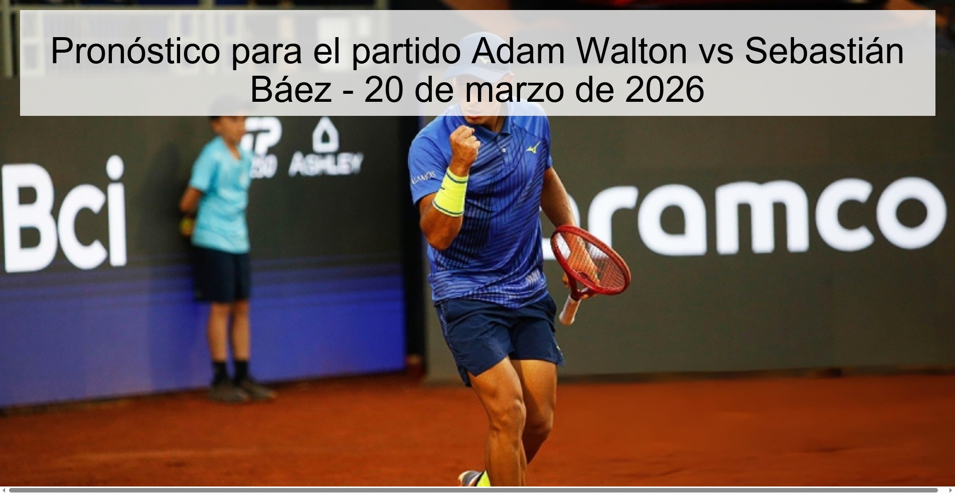Pronóstico para el partido Adam Walton vs Sebastián Báez – 20 de marzo de 2026