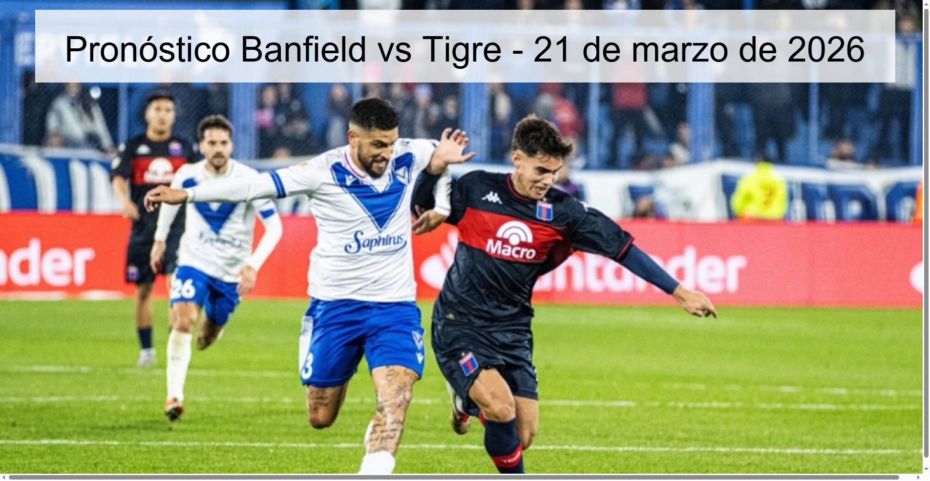 Pronóstico Banfield vs Tigre – 21 de marzo de 2026