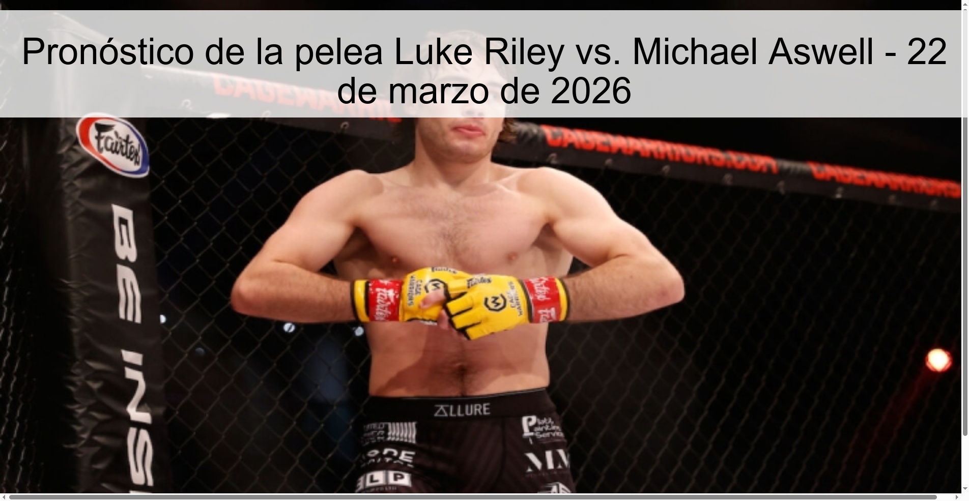 Pronóstico de la pelea Luke Riley vs. Michael Aswell – 22 de marzo de 2026