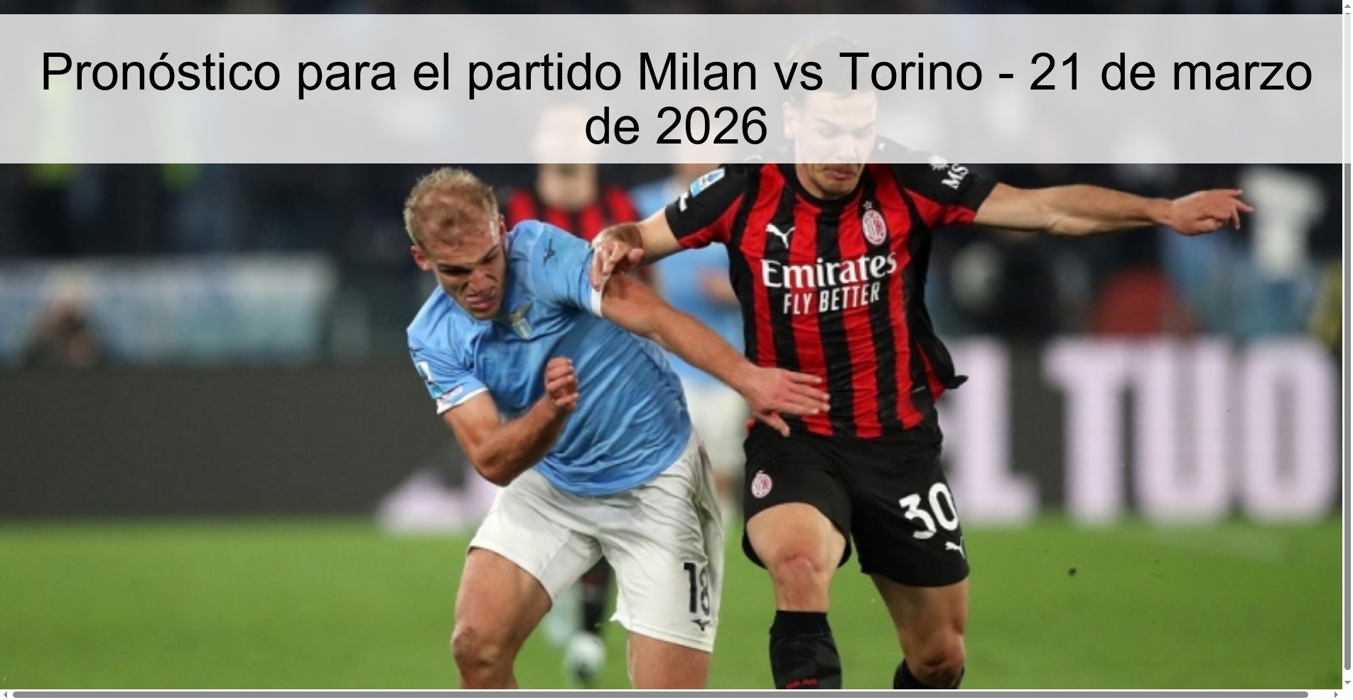 Pronóstico para el partido Milan vs Torino – 21 de marzo de 2026