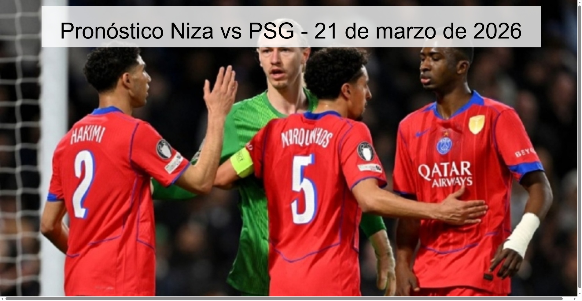 Pronóstico Niza vs PSG – 21 de marzo de 2026