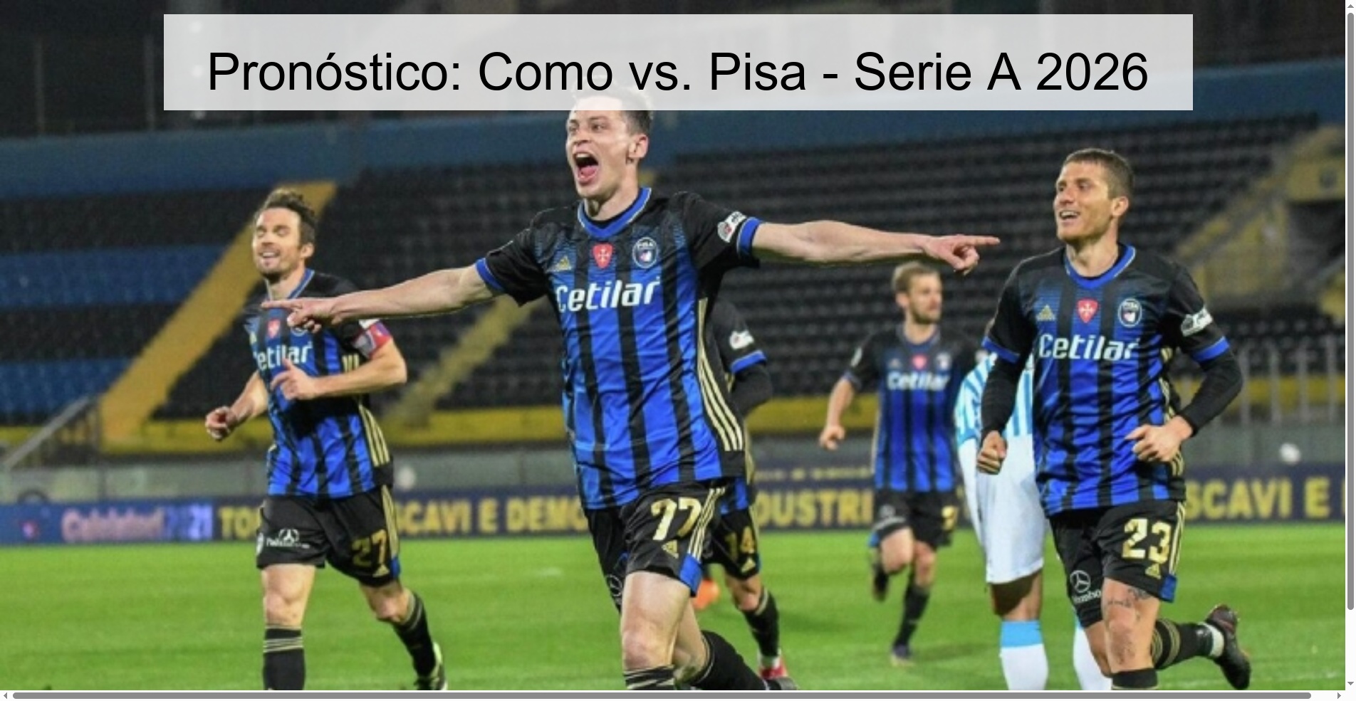 Pronóstico: Como vs. Pisa – Serie A 2026